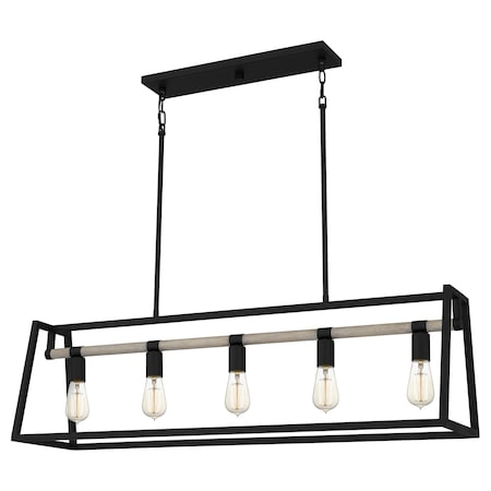 Quoizel Tippet 5-Light Matte Black Island Light TPT142MBK